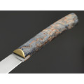 Kappush Knife нож Бычак КМ015 сталь 440C, рукоять Стабилизированное дерево синее, латунь