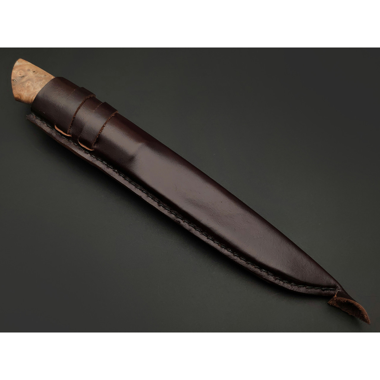 Kappush Knife нож Бычак КМ016 сталь Х12МФ травление, рукоять Стабилизированное дерево светлое, латунь