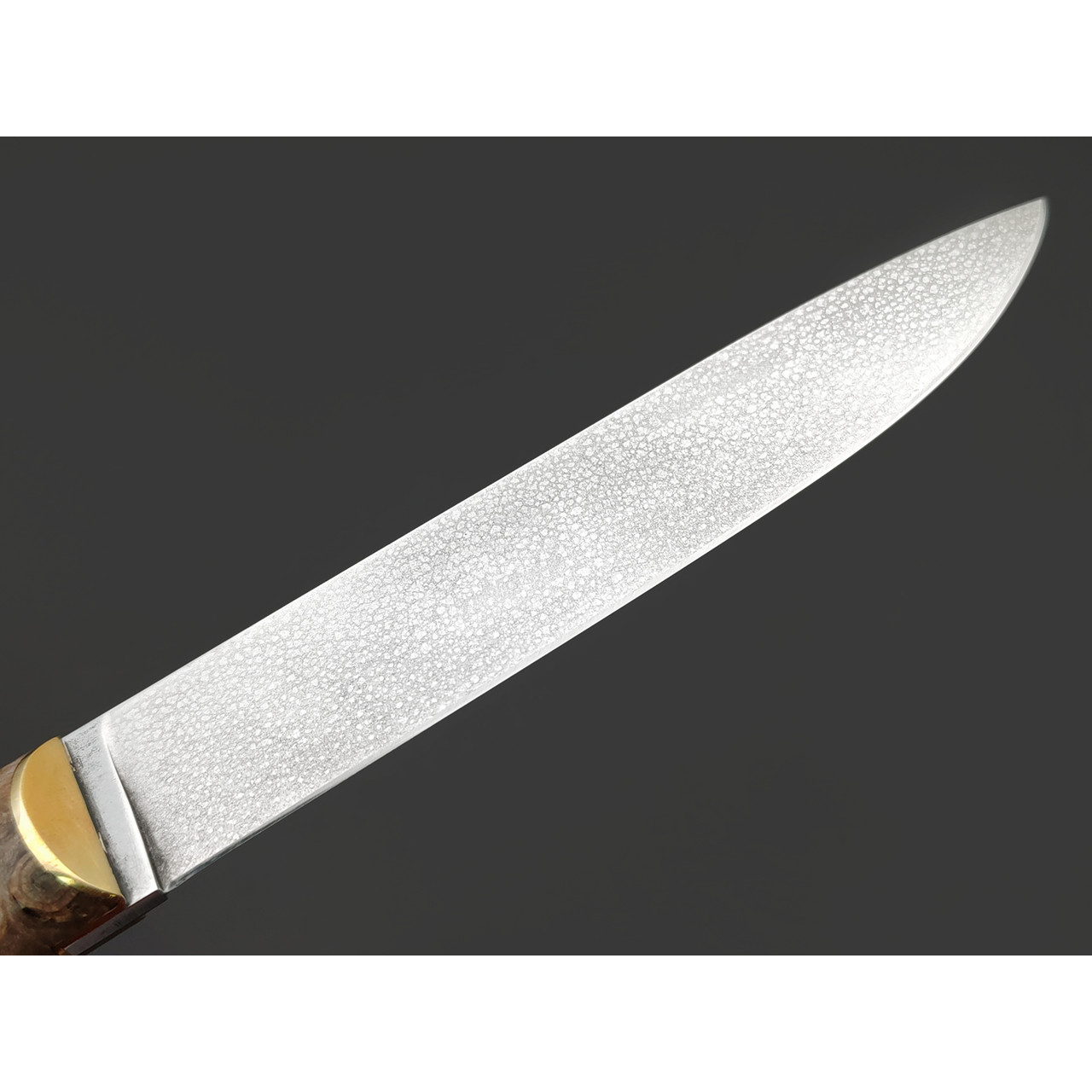 Kappush Knife нож Бычак КМ016 сталь Х12МФ травление, рукоять Стабилизированное дерево светлое, латунь