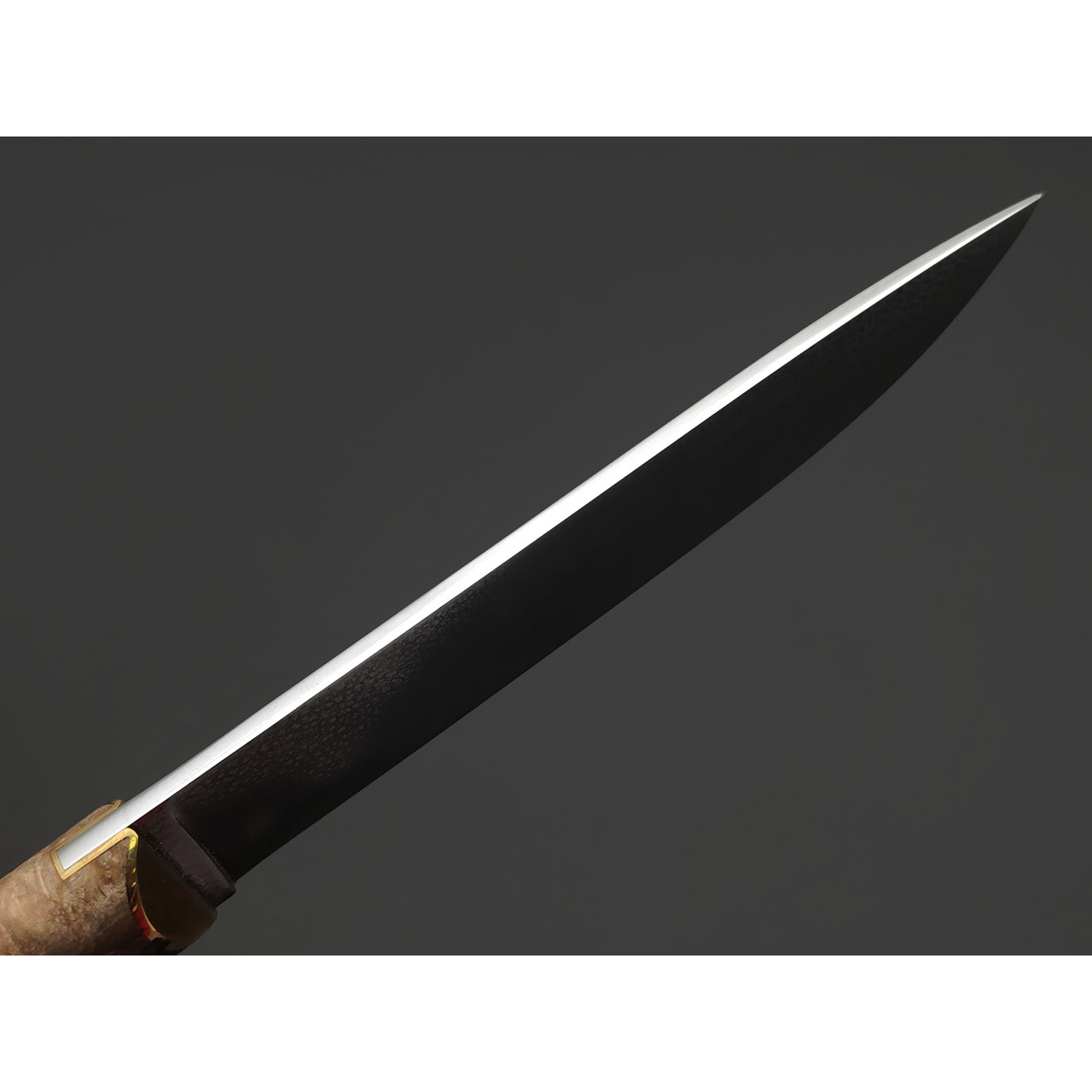 Kappush Knife нож Бычак КМ016 сталь Х12МФ травление, рукоять Стабилизированное дерево светлое, латунь