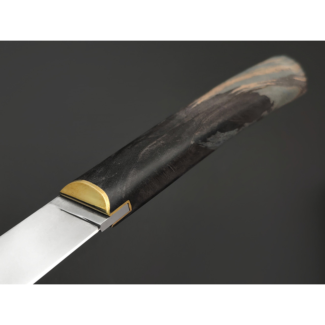 Kappush Knife нож Бычак КМ021 сталь Х12МФ, рукоять Стабилизированное дерево двухцветное, латунь