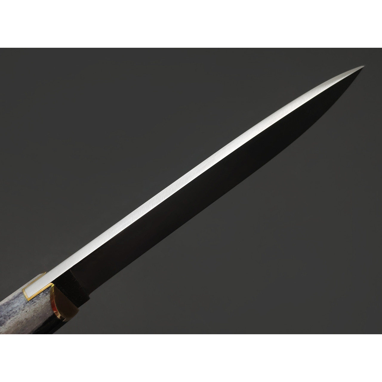 Kappush Knife нож Бычак КМ020 сталь Elmax, рукоять Стабилизированный рог лося, латунь