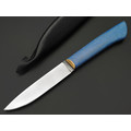Kappush Knife нож Кезлик КМ001 сталь Х12МФ, рукоять Стабилизированное дерево синее, латунь