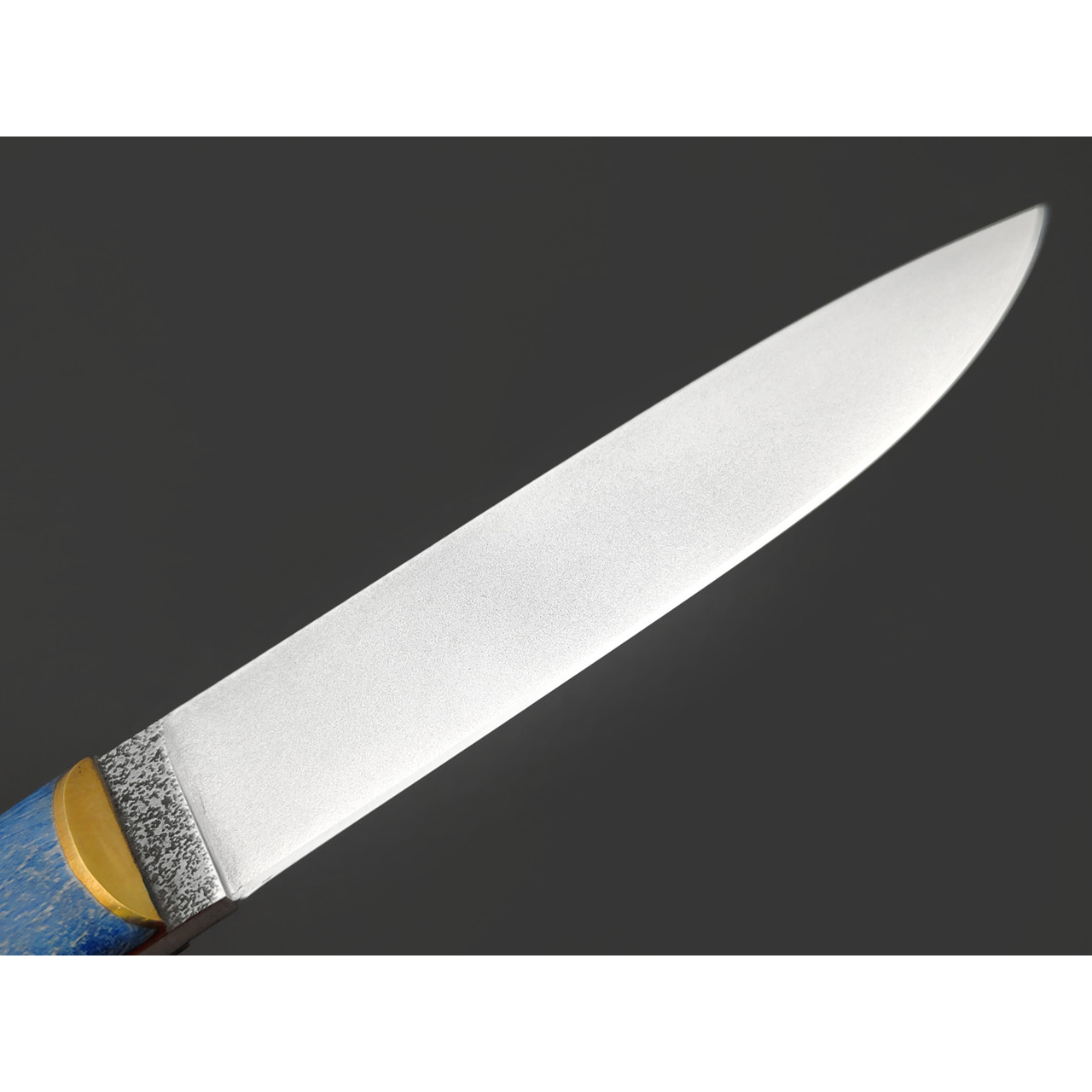Kappush Knife нож Кезлик КМ001 сталь Х12МФ, рукоять Стабилизированное дерево синее, латунь
