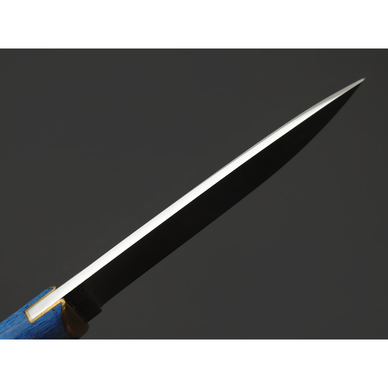 Kappush Knife нож Кезлик КМ001 сталь Х12МФ, рукоять Стабилизированное дерево синее, латунь