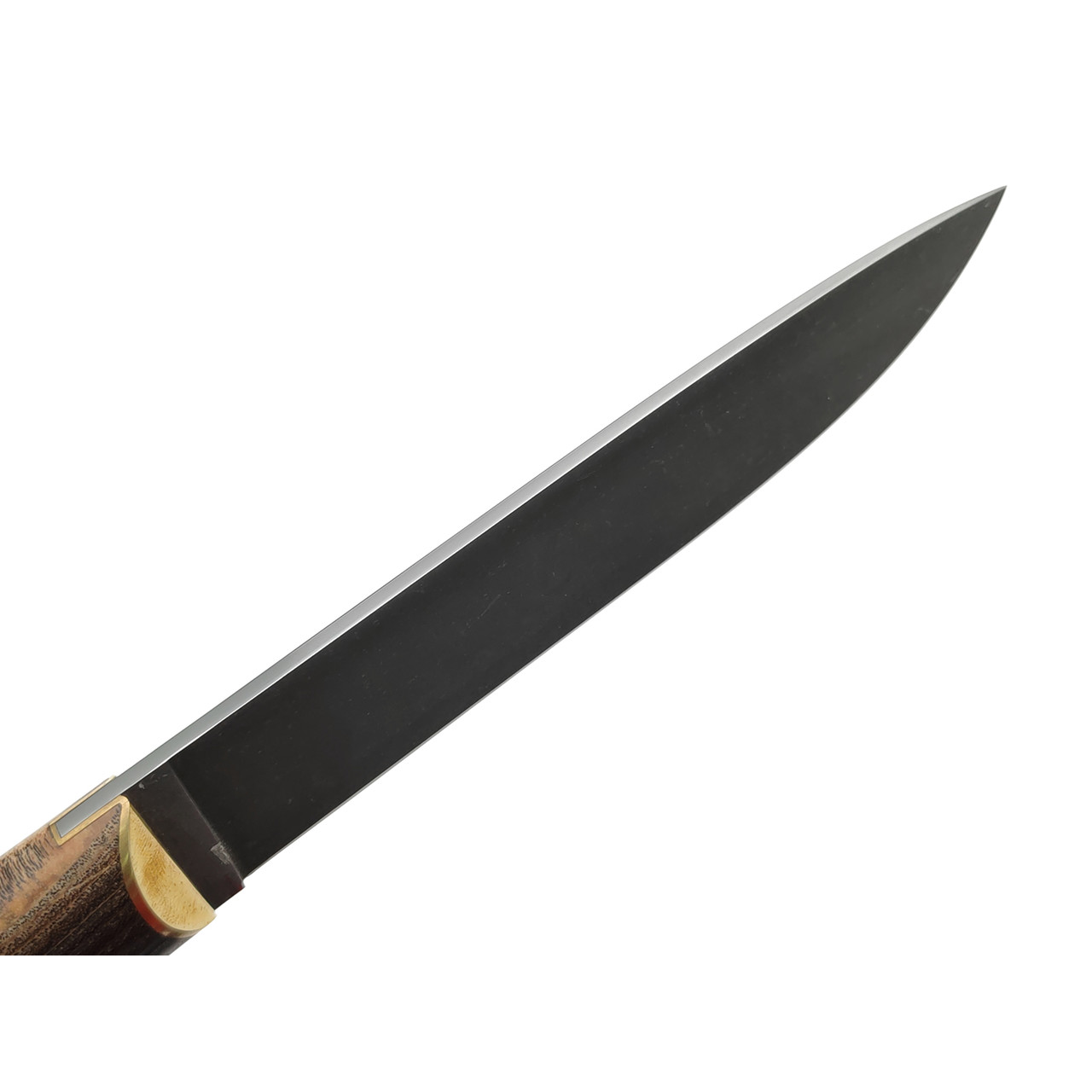 Kappush Knife нож Бычак КМ023 сталь Х12МФ стоунвош, рукоять Стабилизированное дерево тёмное, латунь