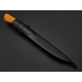 Kappush Knife нож Бычак КМ022 сталь Х12МФ, рукоять стаб. Берёзовый шпальт оранжевый, латунь