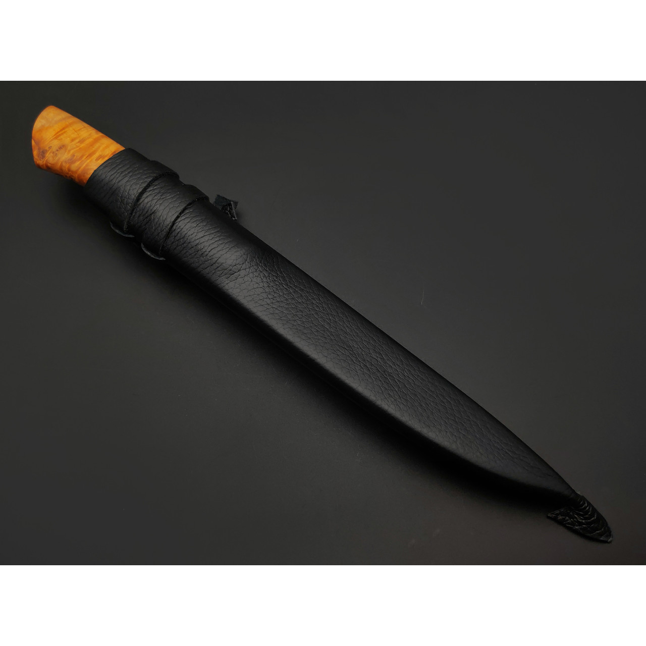 Kappush Knife нож Бычак КМ022 сталь Х12МФ, рукоять стаб. Берёзовый шпальт оранжевый, латунь