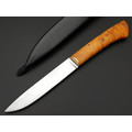 Kappush Knife нож Бычак КМ022 сталь Х12МФ, рукоять стаб. Берёзовый шпальт оранжевый, латунь