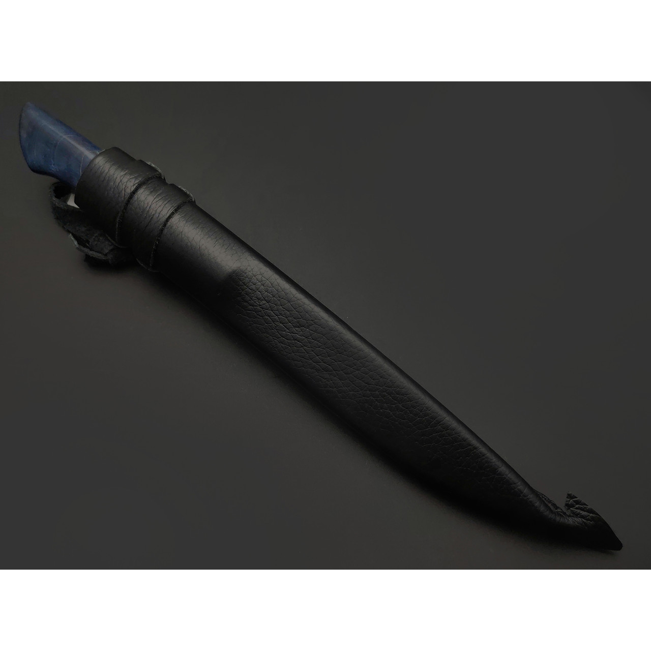 Kappush Knife нож Бычак КМ019 сталь 440C, рукоять стаб. Дерево синее, стаб. рог лося, латунь
