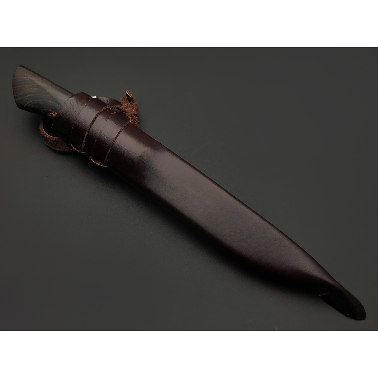Kappush Knife нож Кезлик КМ007 сталь Х12МФ, рукоять стаб. Дерево двухцветное тёмное, латунь