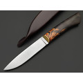 Kappush Knife нож Кезлик КМ007 сталь Х12МФ, рукоять стаб. Дерево двухцветное тёмное, латунь