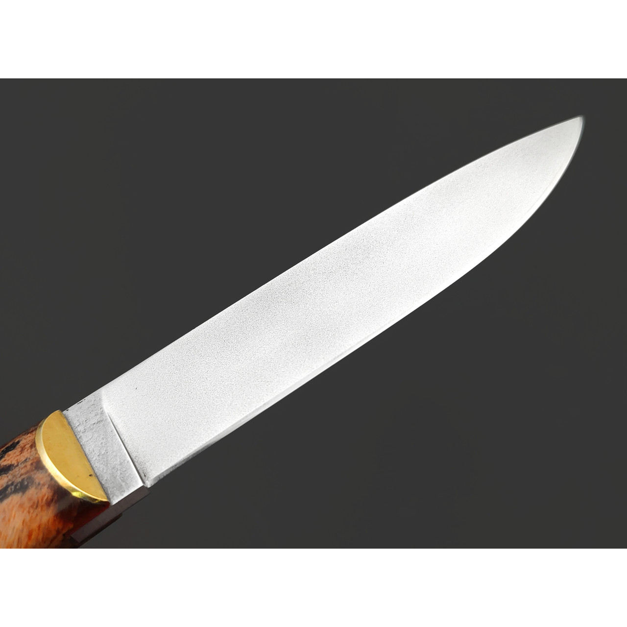 Kappush Knife нож Кезлик КМ007 сталь Х12МФ, рукоять стаб. Дерево двухцветное тёмное, латунь