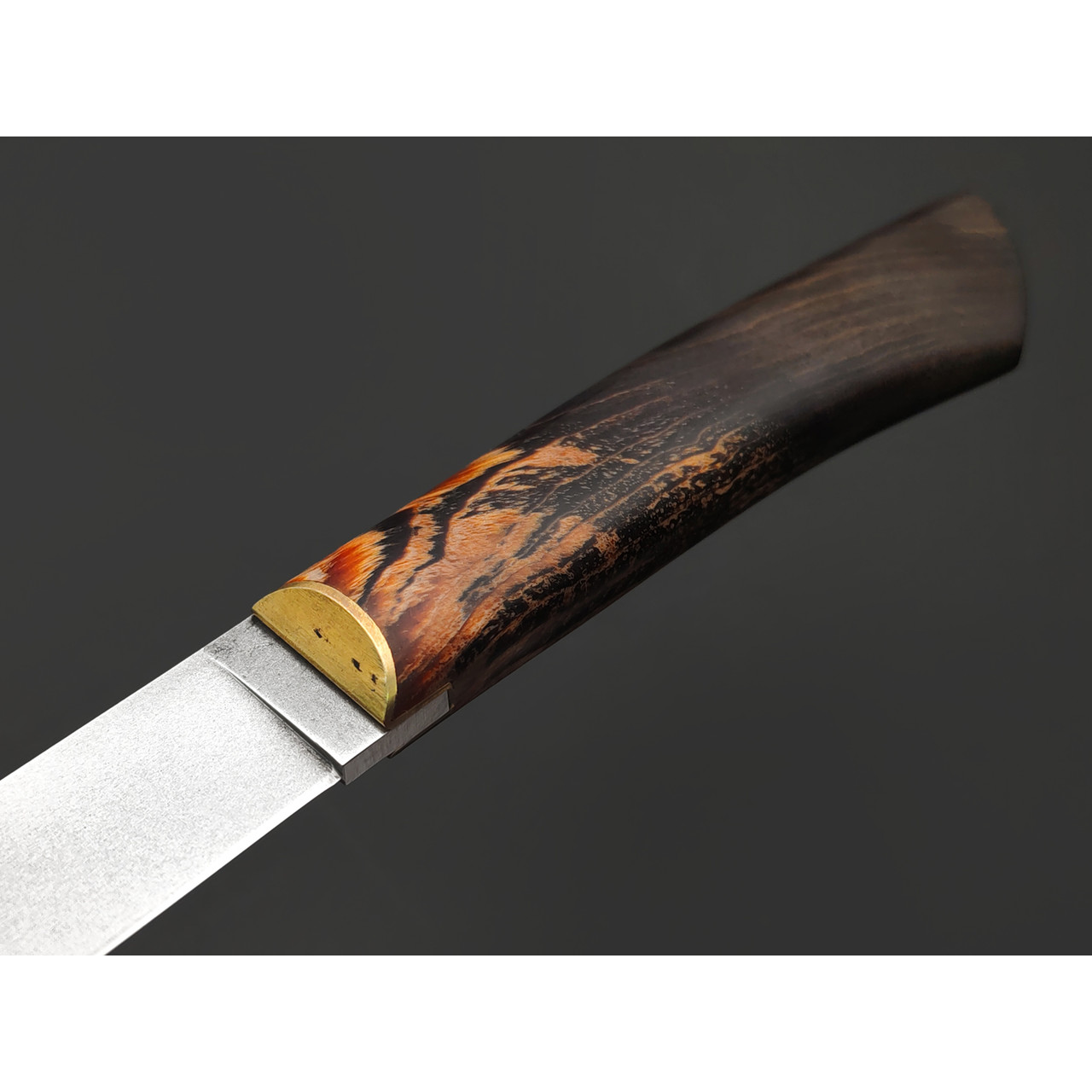 Kappush Knife нож Кезлик КМ007 сталь Х12МФ, рукоять стаб. Дерево двухцветное тёмное, латунь