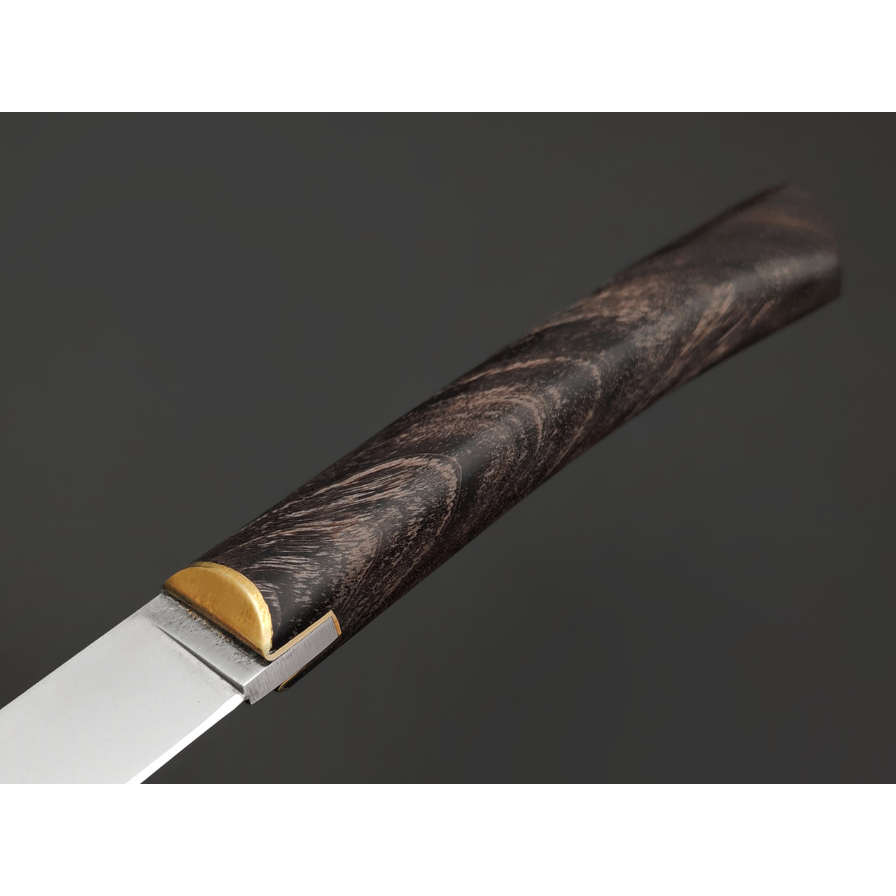 Kappush Knife нож Кезлик КМ002 сталь Х12МФ, рукоять Стабилизированное дерево тёмное, латунь