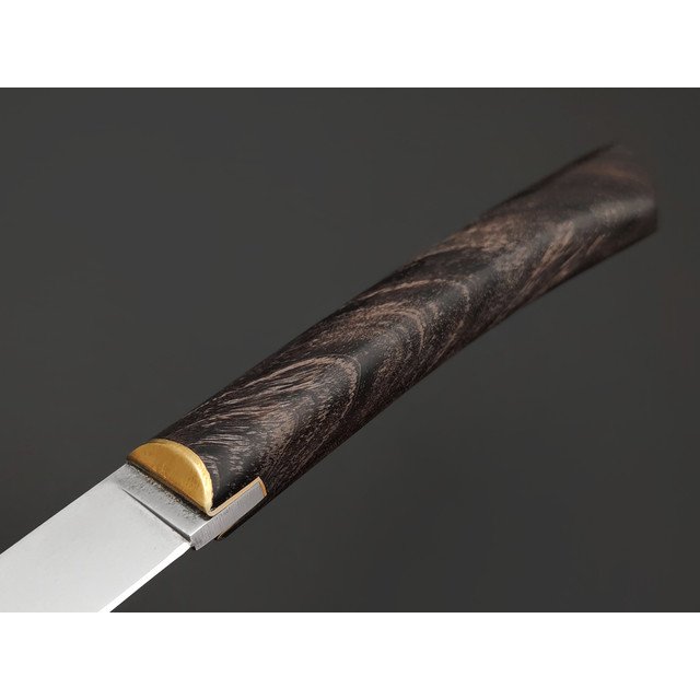 Kappush Knife нож Кезлик КМ002 сталь Х12МФ, рукоять Стабилизированное дерево тёмное, латунь