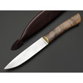 Kappush Knife нож Кезлик КМ010 сталь Х12МФ, рукоять Стабилизированное дерево светлое, латунь
