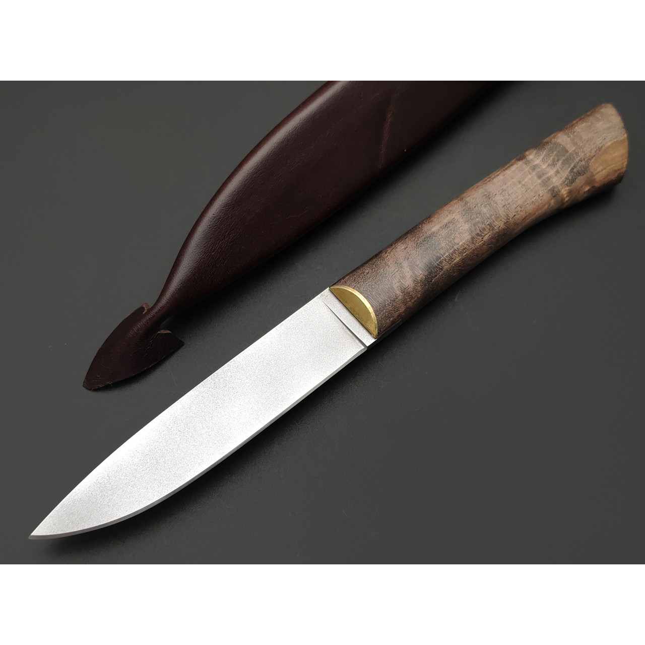 Kappush Knife нож Кезлик КМ010 сталь Х12МФ, рукоять Стабилизированное дерево светлое, латунь