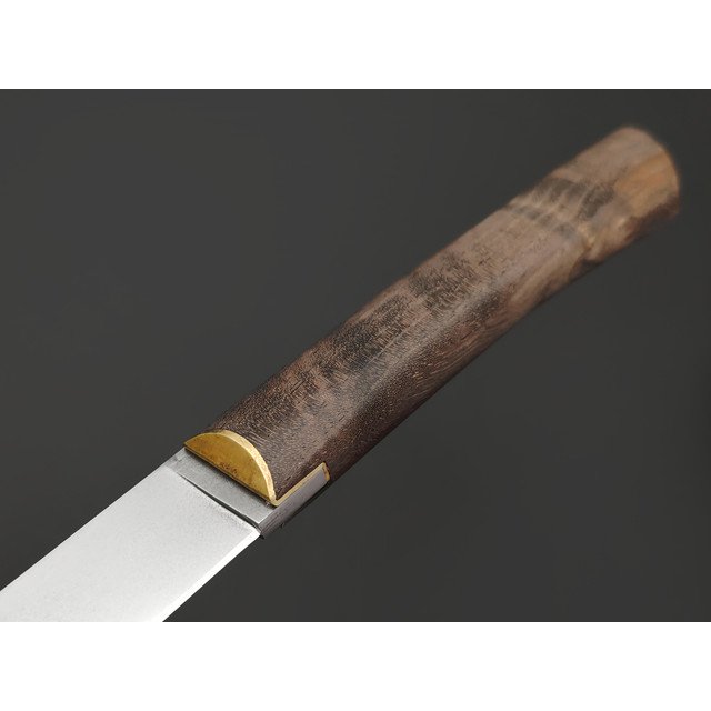 Kappush Knife нож Кезлик КМ010 сталь Х12МФ, рукоять Стабилизированное дерево светлое, латунь