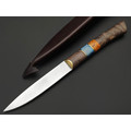 Kappush Knife нож Кезлик КМ006 сталь Х12МФ, рукоять стаб. Дерево двухцветное, стаб. рог лося латунь