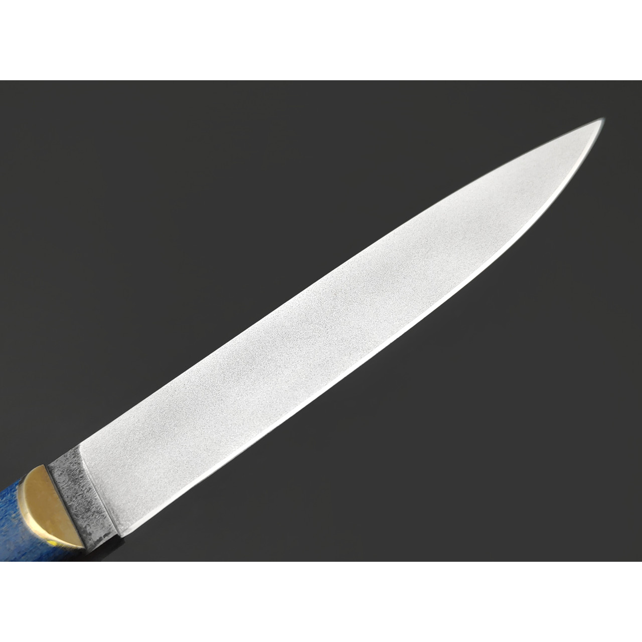 Kappush Knife нож Кезлик КМ011 сталь 440C, рукоять стаб. Дерево синее, стаб. бивень мамонта, латунь