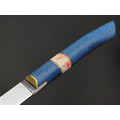 Kappush Knife нож Кезлик КМ011 сталь 440C, рукоять стаб. Дерево синее, стаб. бивень мамонта, латунь