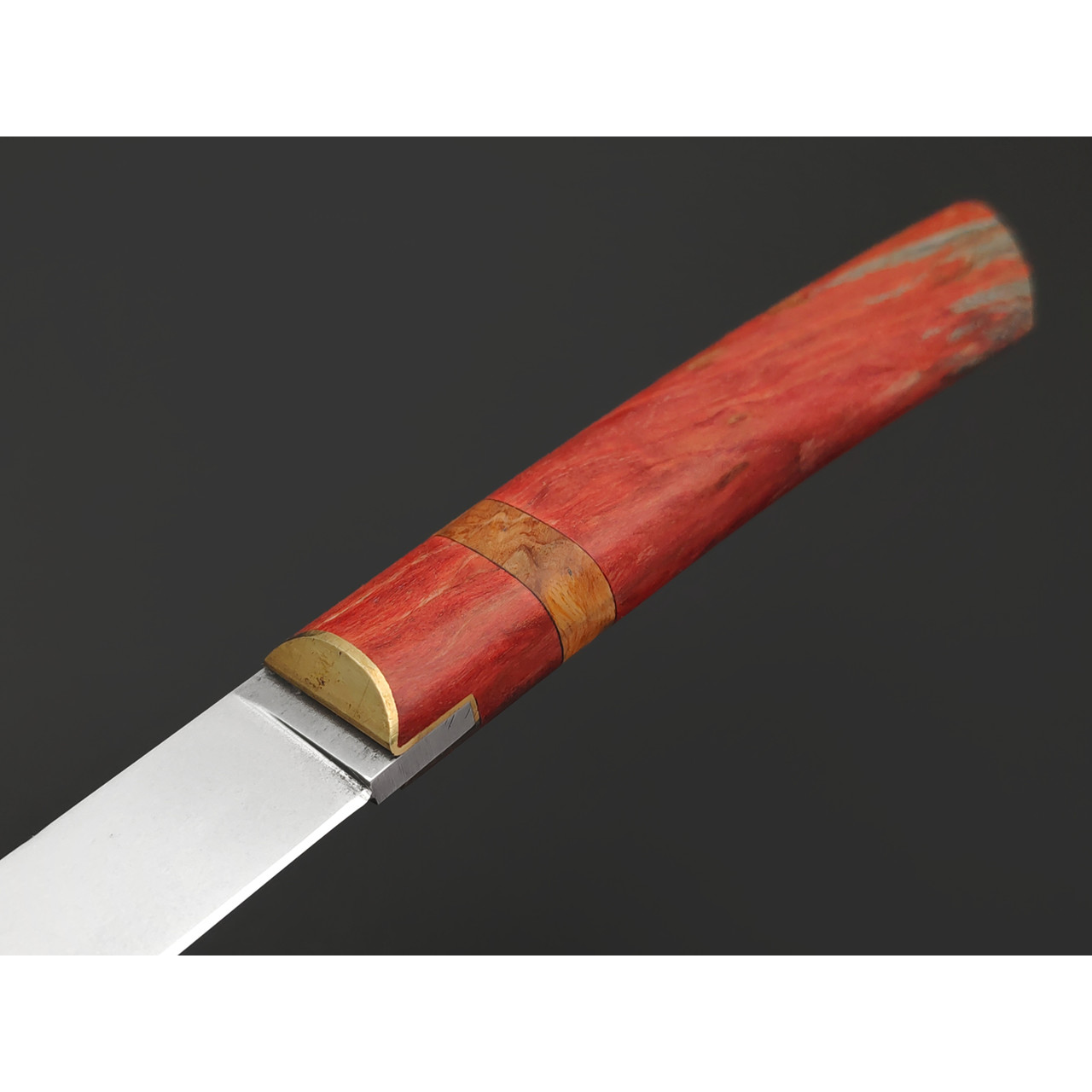 Kappush Knife нож Кезлик КМ012 сталь Х12МФ, рукоять Стабилизированное дерево красное, латунь