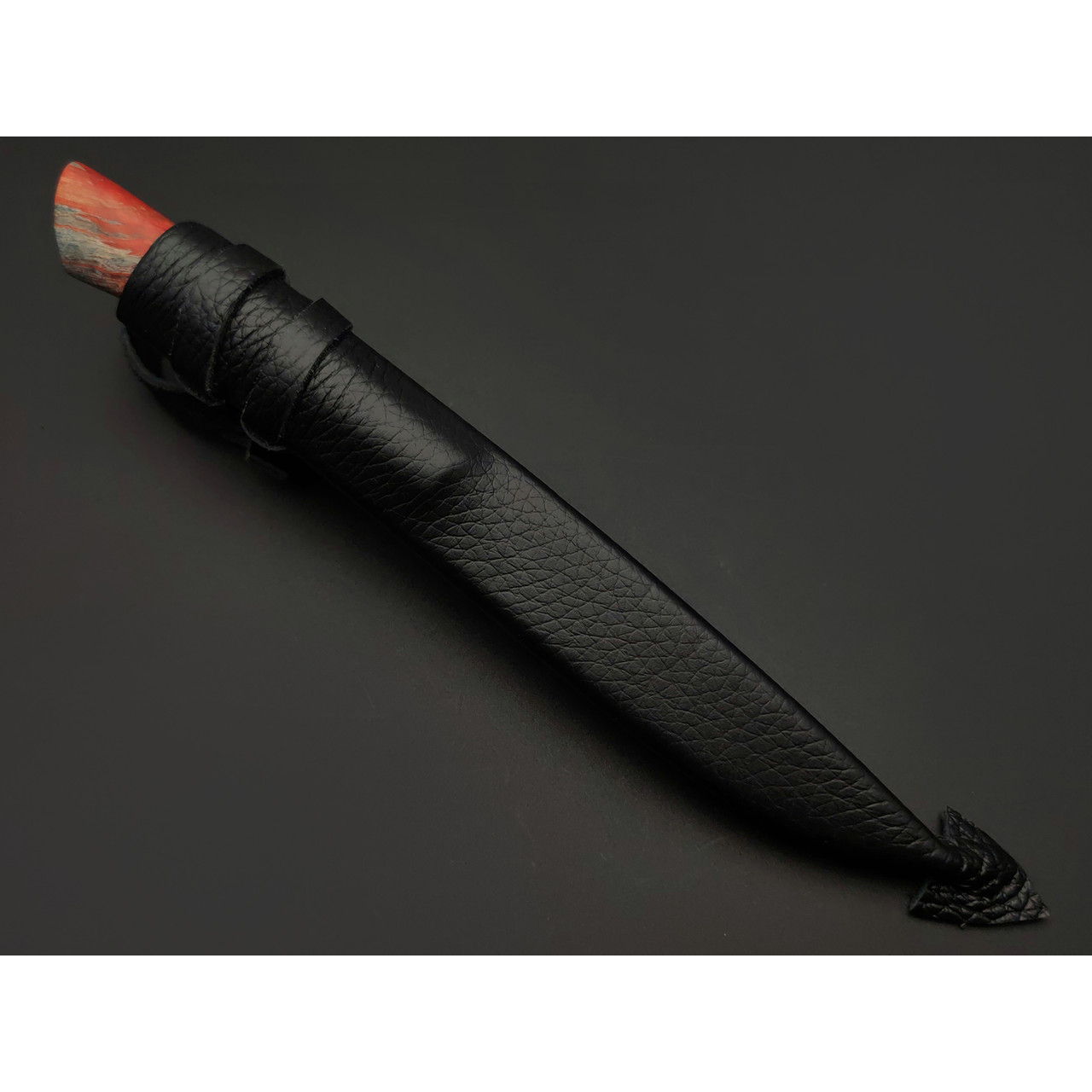 Kappush Knife нож Кезлик КМ008 сталь 440C, рукоять Стабилизированное дерево красное, латунь