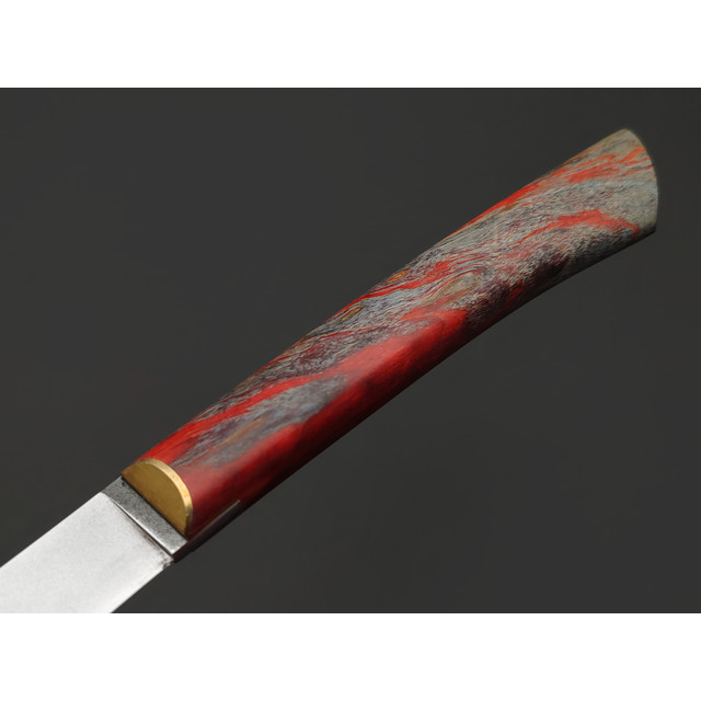 Kappush Knife нож Кезлик КМ008 сталь 440C, рукоять Стабилизированное дерево красное, латунь