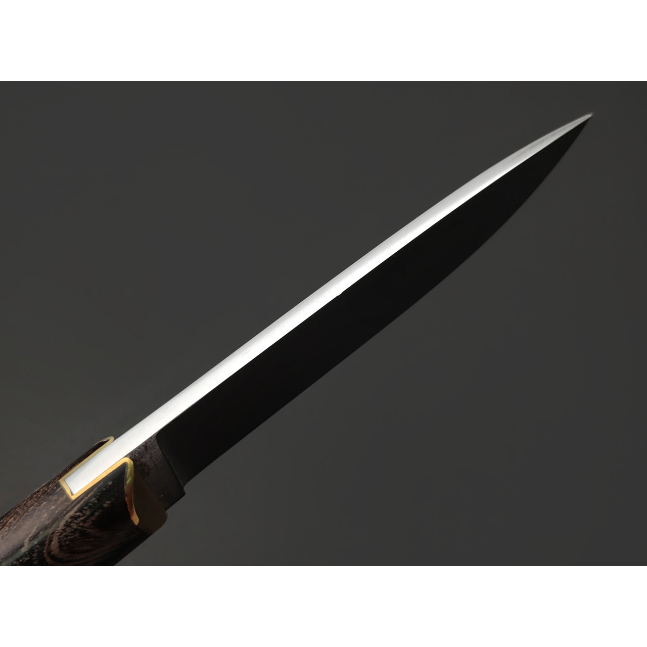 Kappush Knife нож Кезлик КМ005 сталь Х12МФ, рукоять Стабилизированное дерево тёмное, латунь