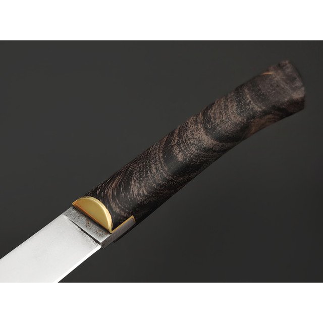 Kappush Knife нож Кезлик КМ005 сталь Х12МФ, рукоять Стабилизированное дерево тёмное, латунь