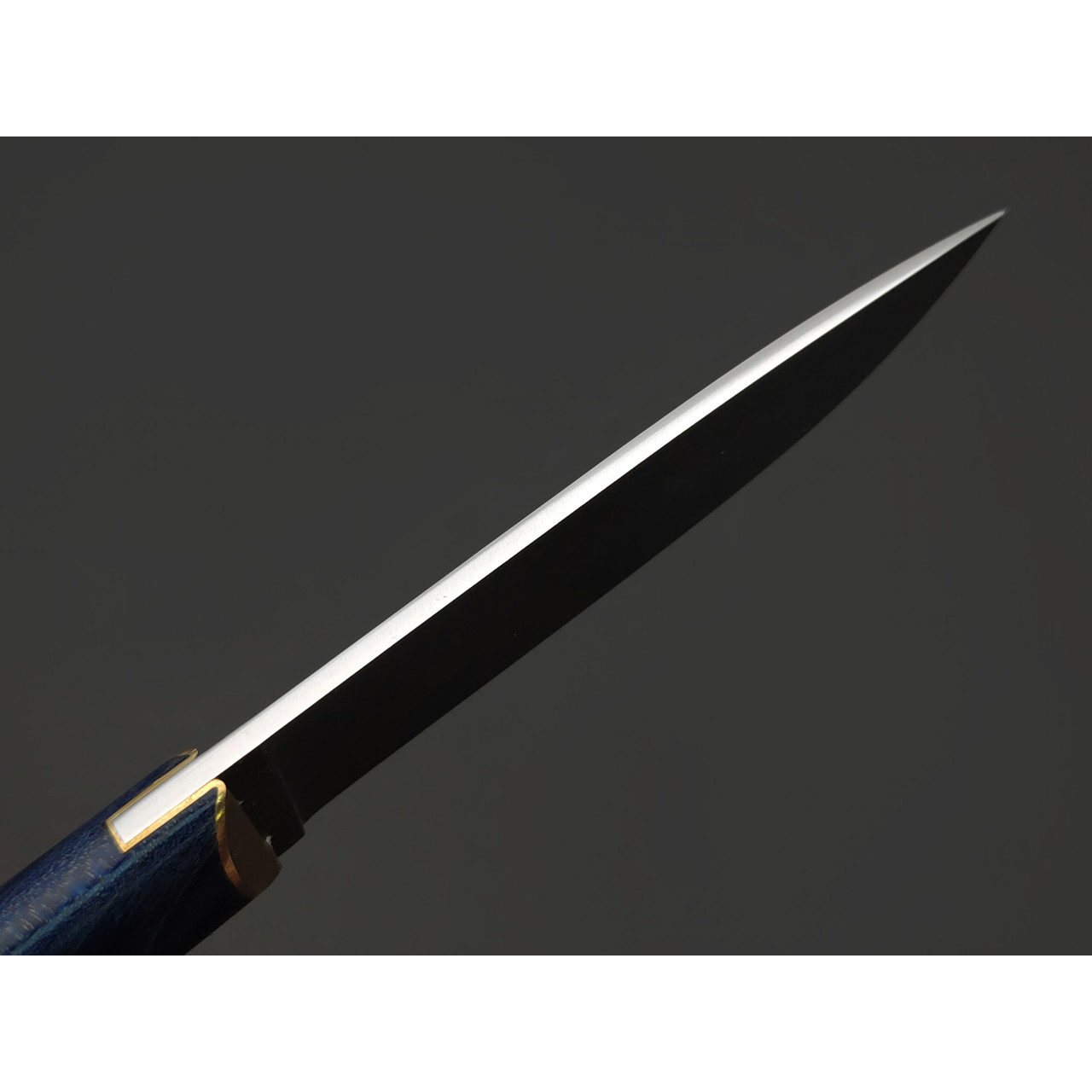 Kappush Knife нож Кезлик КМ004 сталь Х12МФ, рукоять Стабилизированное дерево синее, латунь