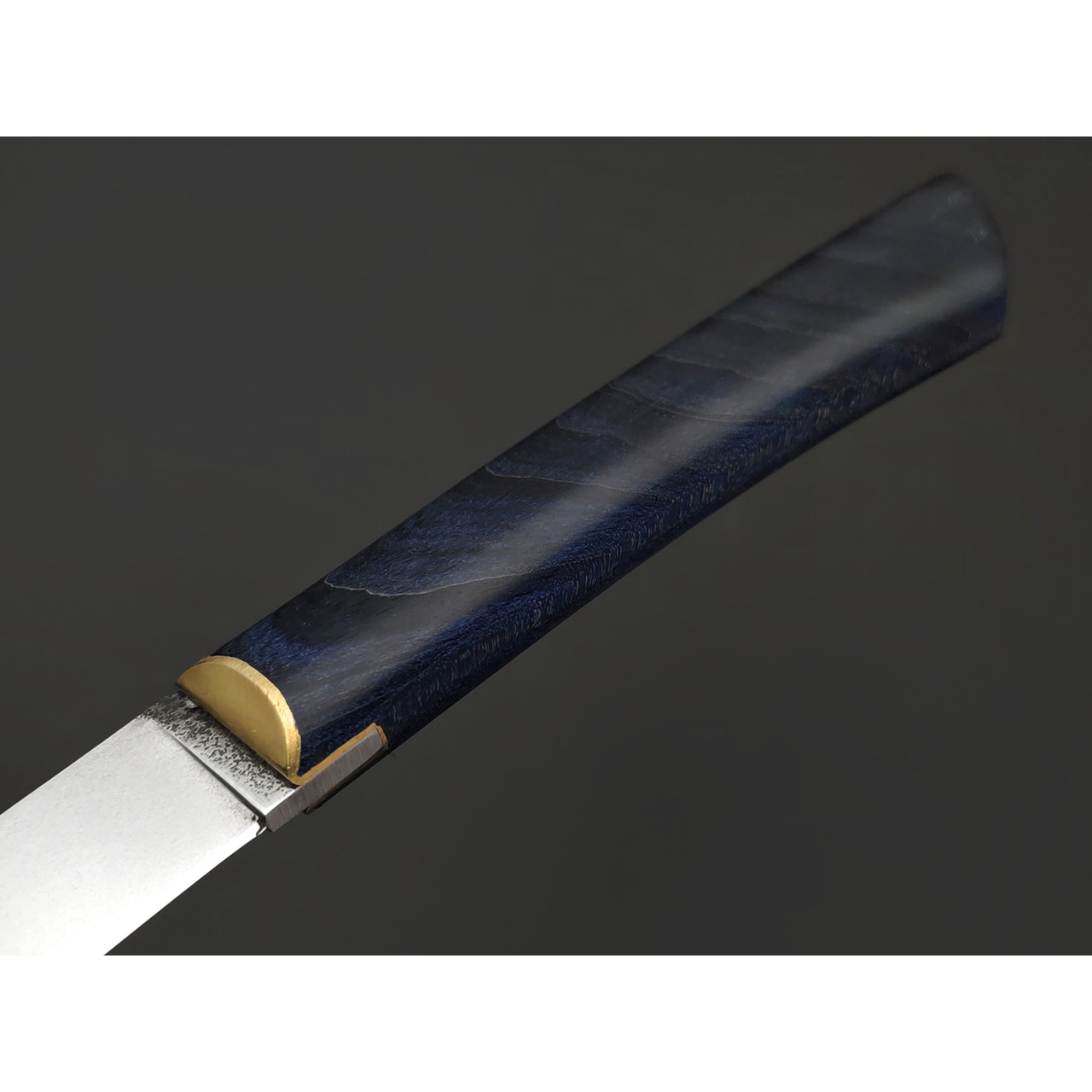 Kappush Knife нож Кезлик КМ004 сталь Х12МФ, рукоять Стабилизированное дерево синее, латунь