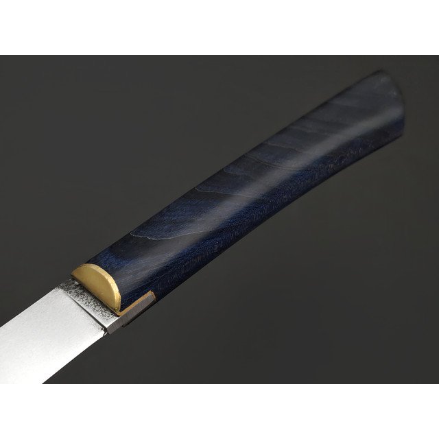 Kappush Knife нож Кезлик КМ004 сталь Х12МФ, рукоять Стабилизированное дерево синее, латунь