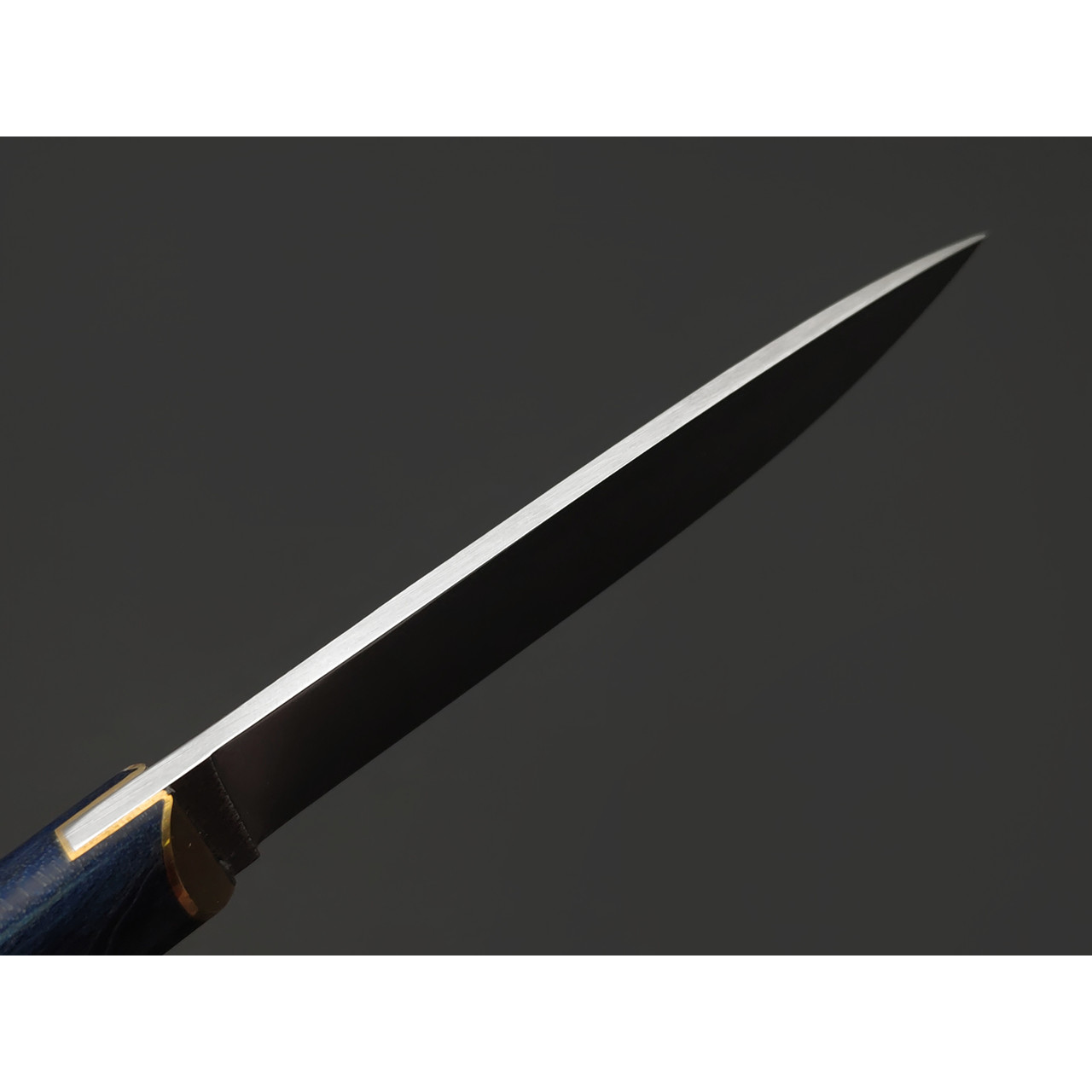 Kappush Knife нож Кезлик КМ009 сталь 440C, рукоять Стабилизированное дерево синее, латунь