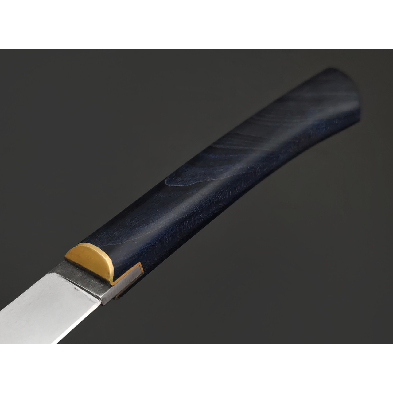 Kappush Knife нож Кезлик КМ009 сталь 440C, рукоять Стабилизированное дерево синее, латунь