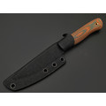 BRK нож Бушкрафт сталь N690 satin, спуски конвекс, рукоять G10 orange & green, насечка
