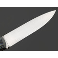 BRK нож Бушкрафт сталь N690 satin, спуски конвекс, рукоять G10 black-grey & green, насечка