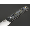 BRK нож Бушкрафт сталь N690 satin, спуски конвекс, рукоять G10 black-grey & green, насечка