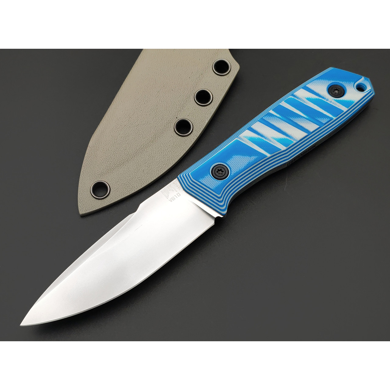 BRK нож Шиповник сталь VG-10 bead blast, рукоять G10 blue & white