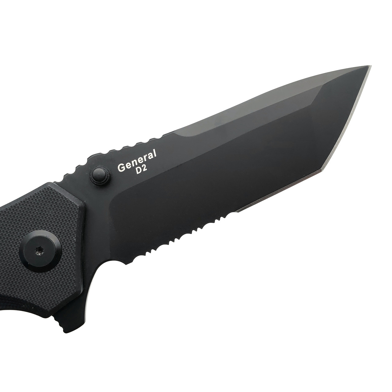 Harnds складной нож General CK7206BK-BT сталь D2 black titanium, рукоять G10 black