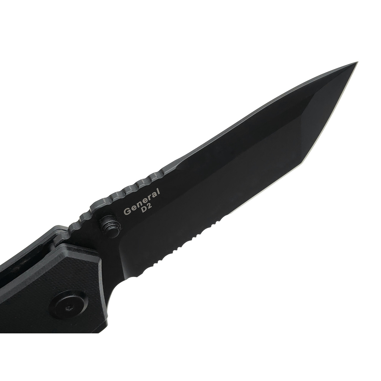 Harnds складной нож General CK7206BK-BT сталь D2 black titanium, рукоять G10 black