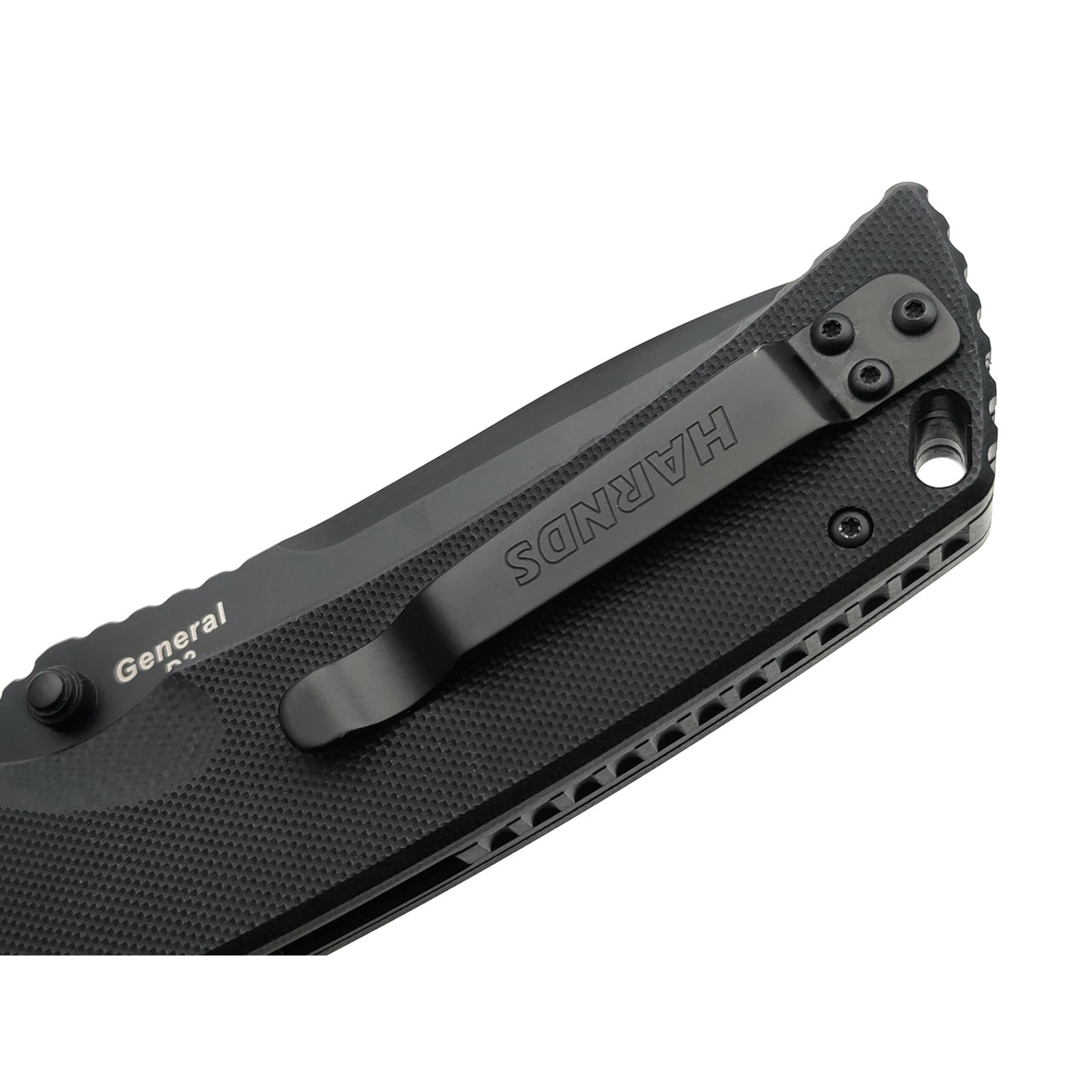 Harnds складной нож General CK7206BK-BT сталь D2 black titanium, рукоять G10 black