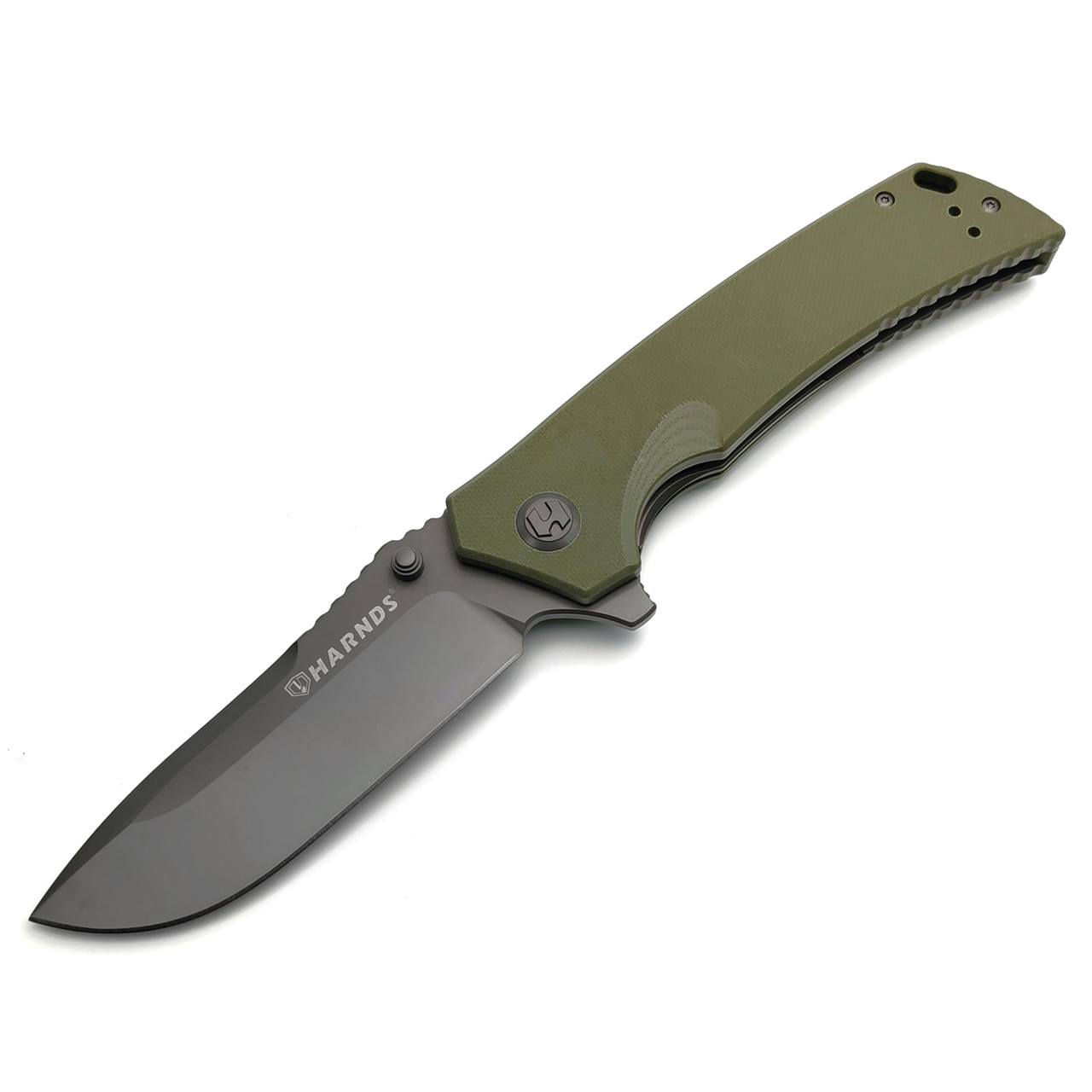 Harnds складной нож Warrior CK7205GN-GT сталь D2 gray titanium, рукоять G10 green