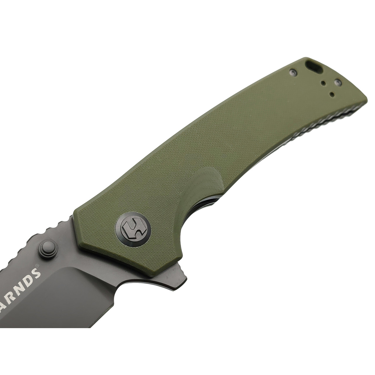 Harnds складной нож Warrior CK7205GN-GT сталь D2 gray titanium, рукоять G10 green