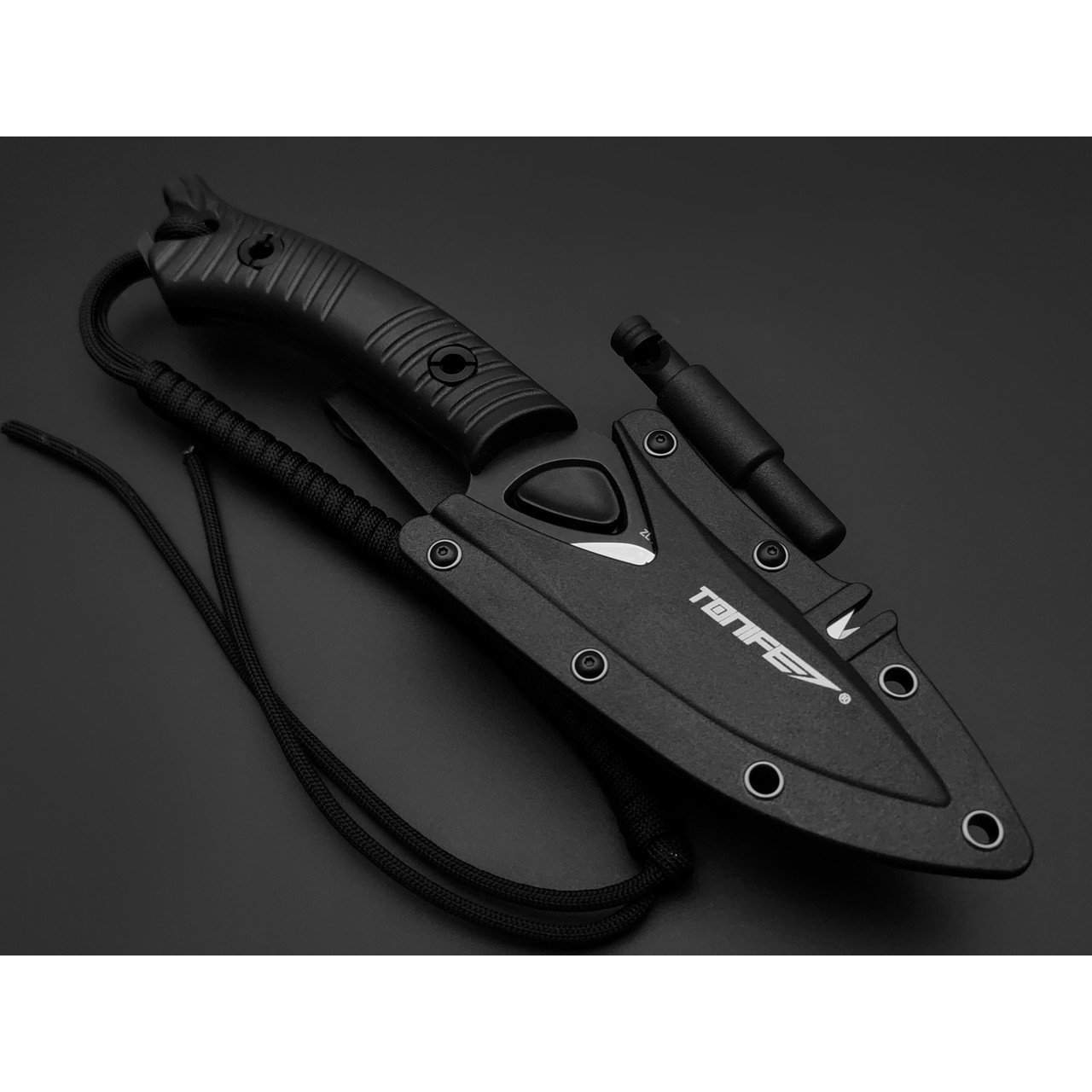 Tonife нож Explorer Black HKT4021BK-BTS сталь 8Cr14MoV black titanium, рукоять GRN