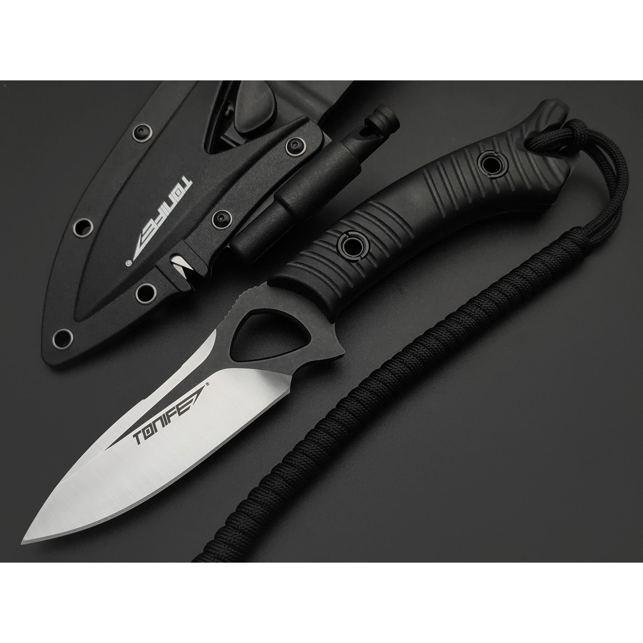Tonife нож Explorer Black HKT4021BK-BTS сталь 8Cr14MoV black titanium, рукоять GRN
