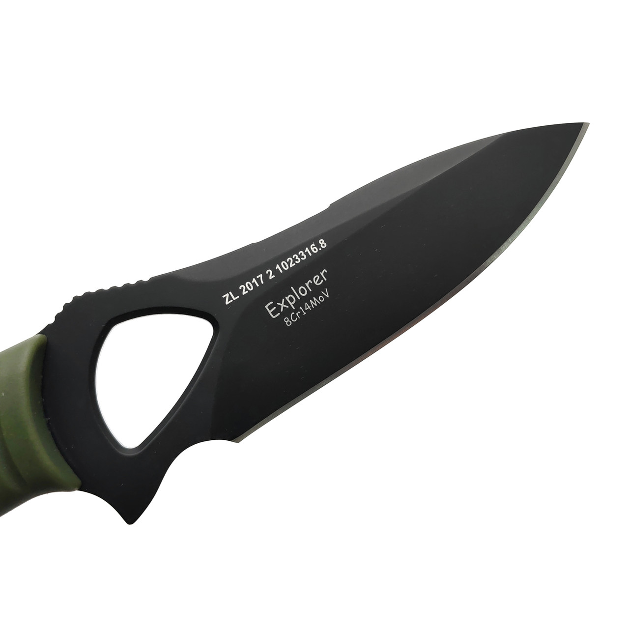 Tonife нож Explorer Green HKT4021GN-BT сталь 8Cr14MoV black titanium, рукоять GRN