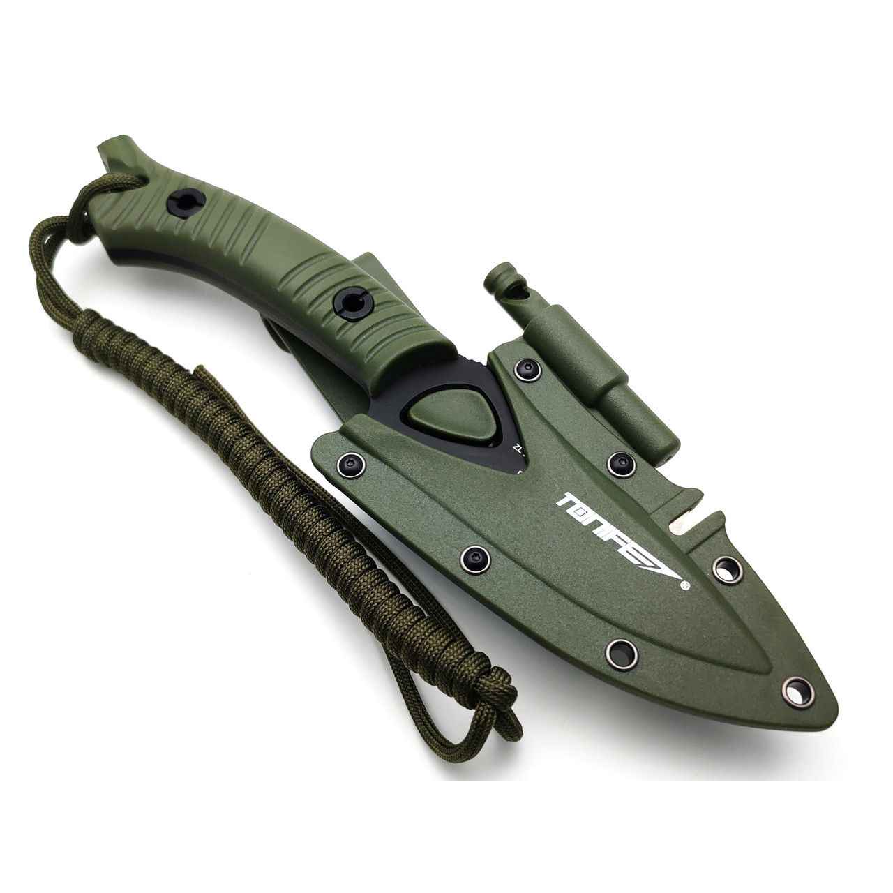 Tonife нож Explorer Green HKT4021GN-BT сталь 8Cr14MoV black titanium, рукоять GRN