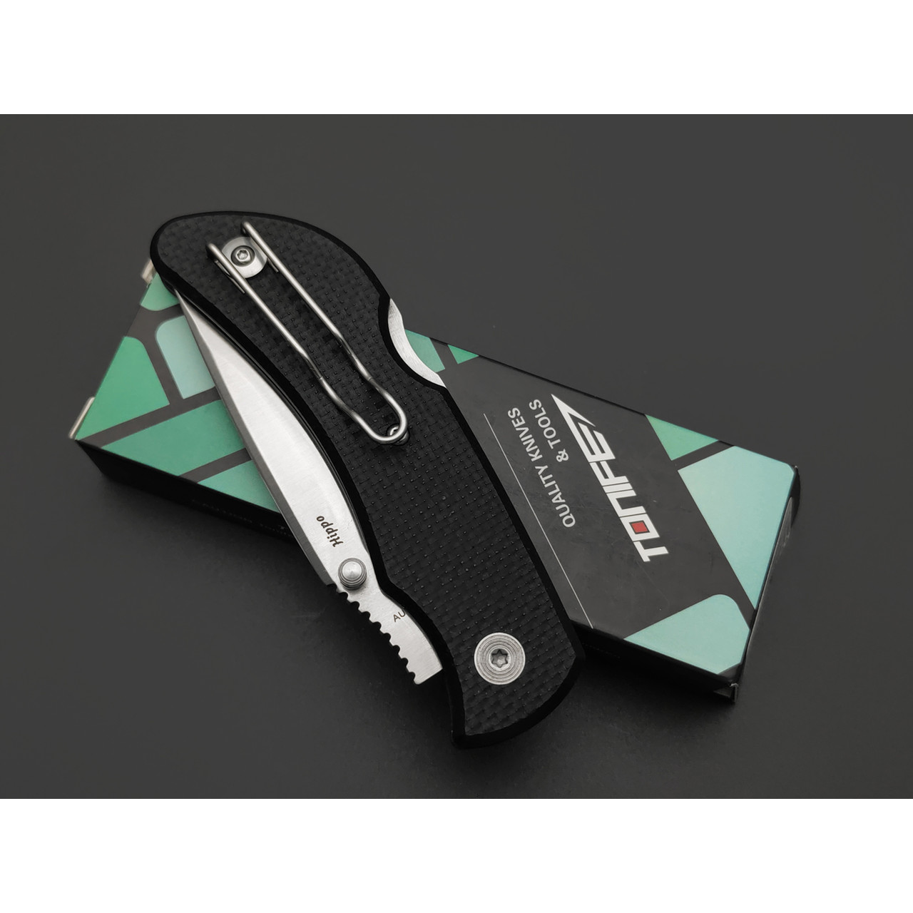 Tonife складной нож Hippo CKT2103BK-S сталь Aus-8 satin, рукоять G10 black